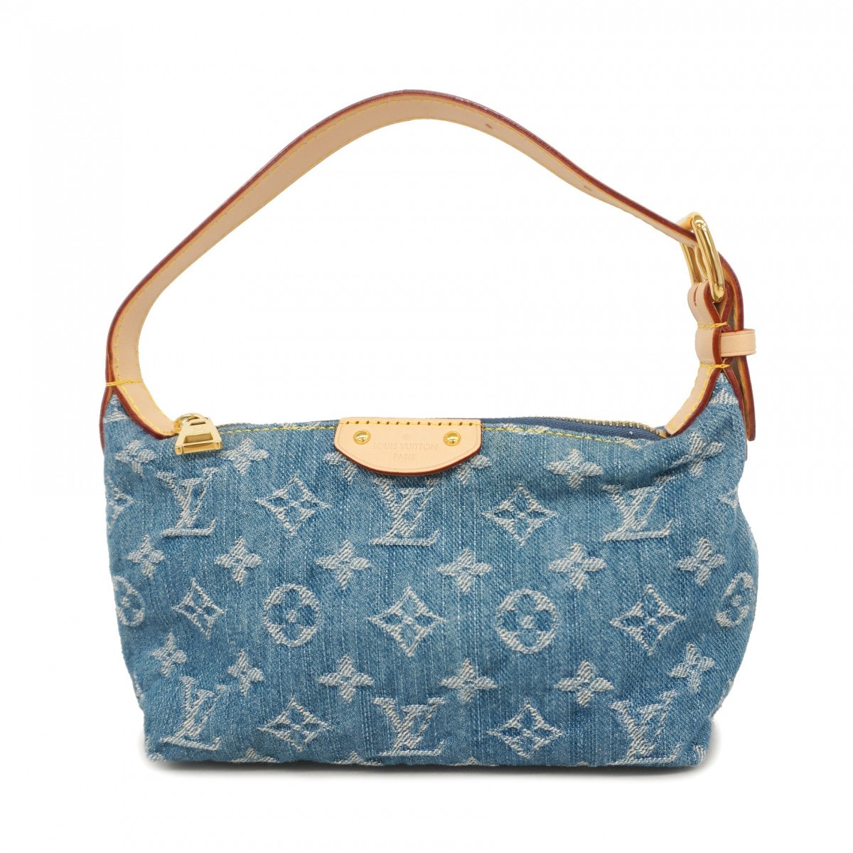 ★最終価格【6db0923】ルイヴィトン ハンドバッグ モノグラム・デニム ポシェットヒルズ M82949 ブルー【中古】レディース
