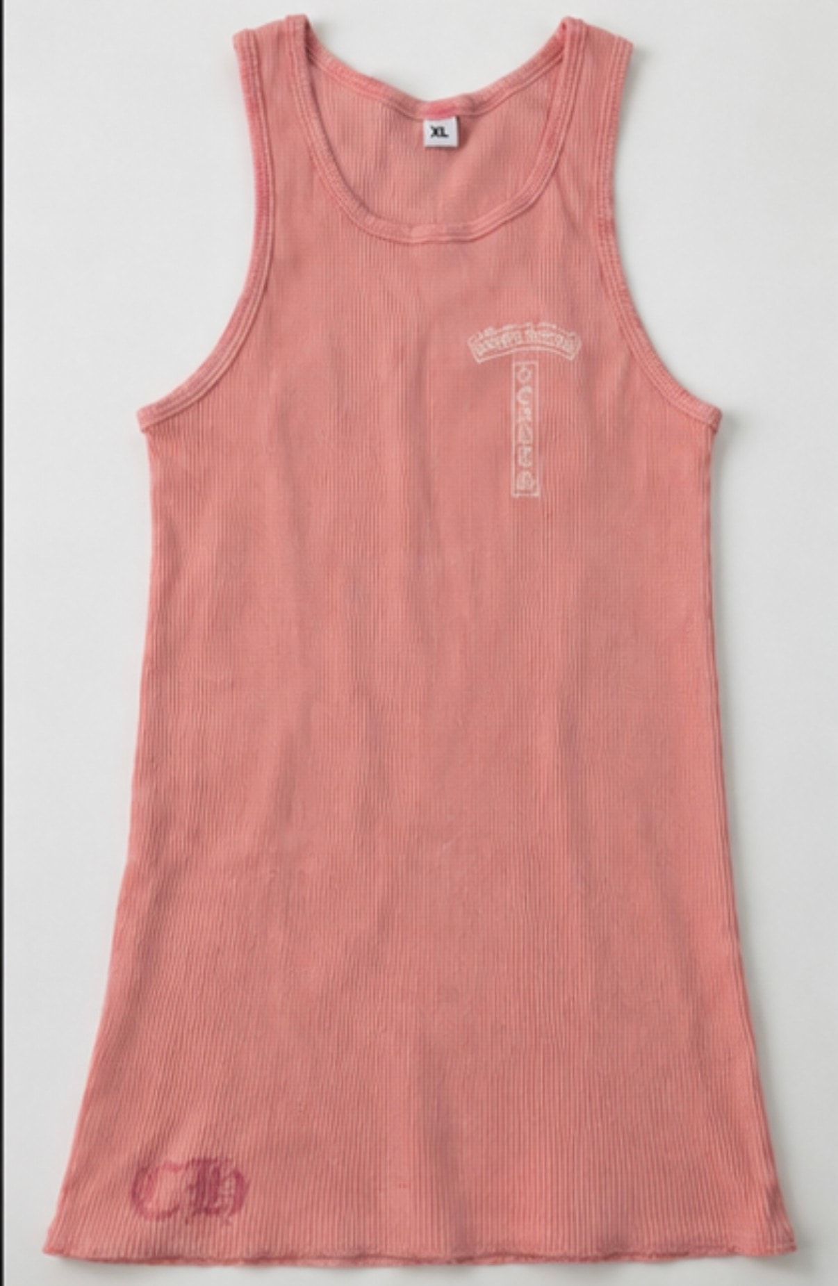 Chrome Hearts T-Bar Logo Back Cross Print Tank Top "Pink"