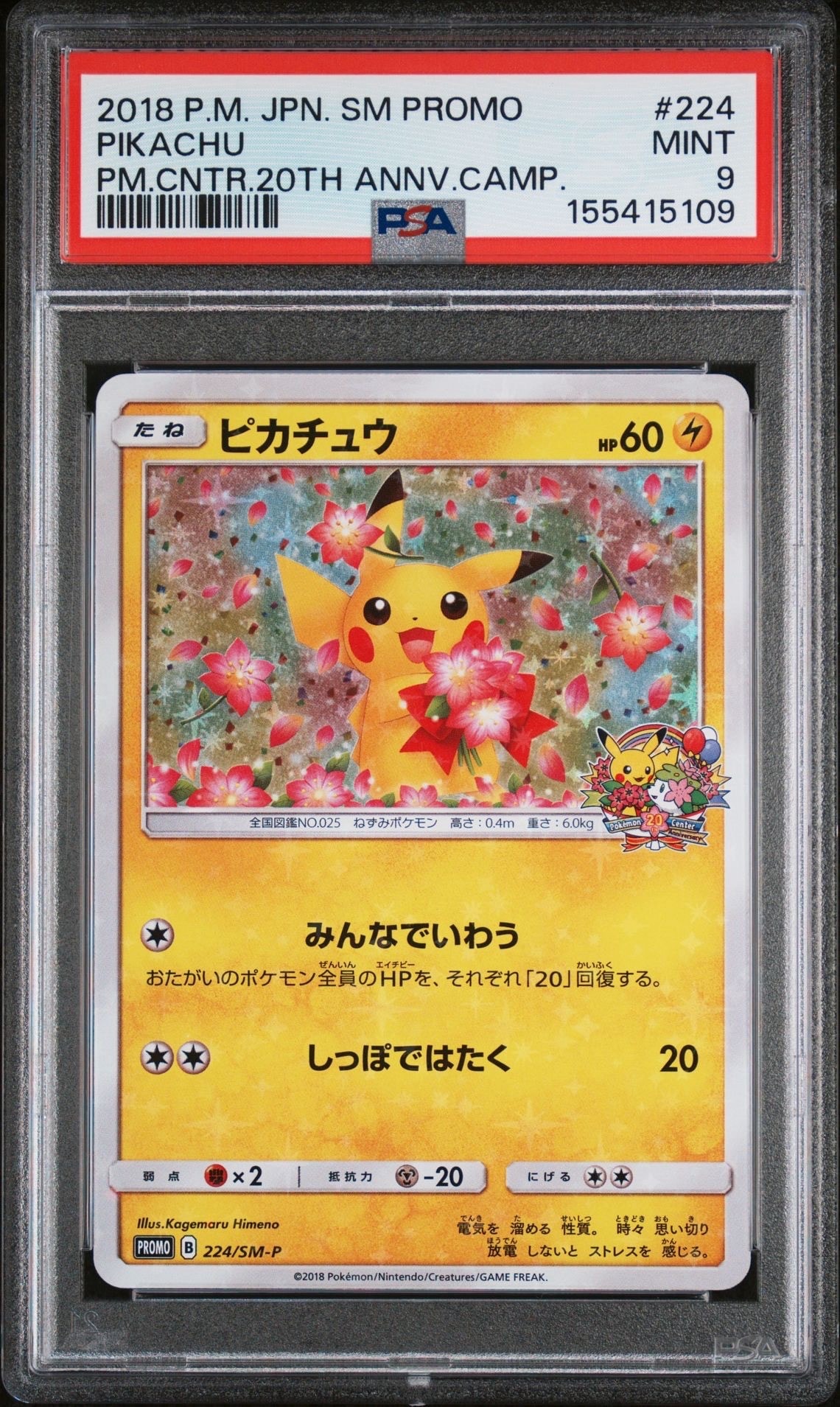 ピカチュウ224/SM-P 20周年プロモ ポケモンカード ピカチュウ プロモ 224/SM-P 20th 20周年 みんなで