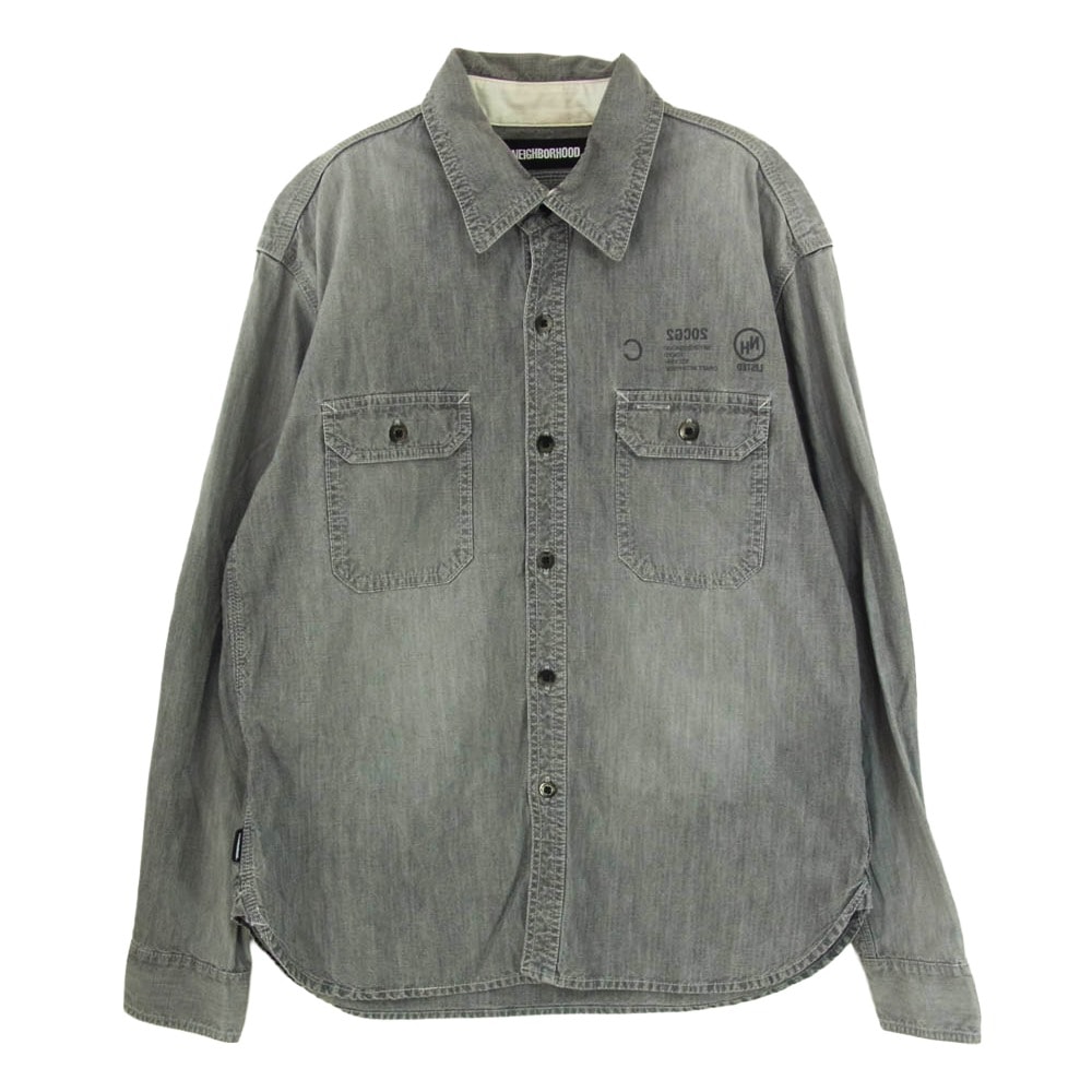 NEIGHBORHOOD ネイバーフッド 202YTNH-SHM01 SAVAGE CHAMBRAYC-SHIRT.LS シャンブレー 長袖 ロングスリーブ シャツ グレー系 2【中古】