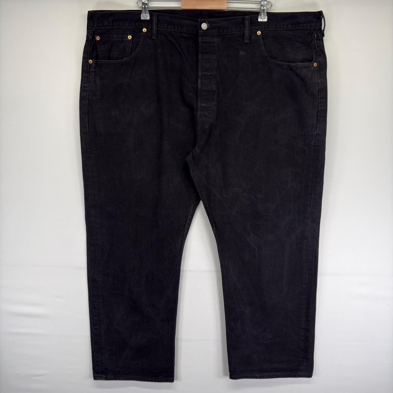 古着 リーバイス Levi's パンツ ブラックデニム 大きいサイズ ボタンフライ ジーパン 5ポケット W50 L32  ブラック系 メンズ