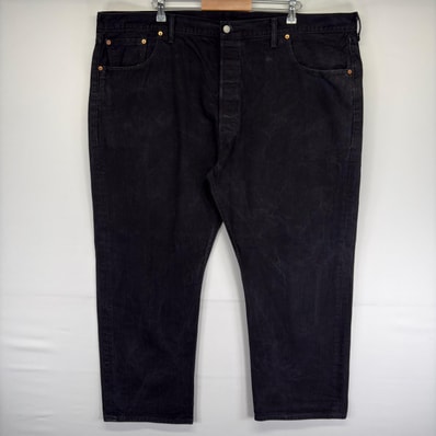 古着 リーバイス Levi's パンツ ブラックデニム 大きいサイズ ボタンフライ ジーパン 5ポケット W50 L32 ブラック系 メンズ
