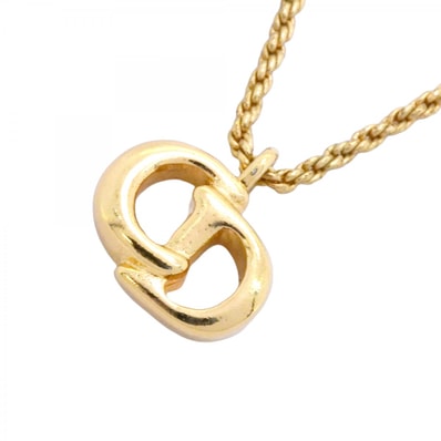 【6jdb0091-k】クリスチャンディオール ネックレス CDロゴ GPメッキ ゴールド【中古】レディース