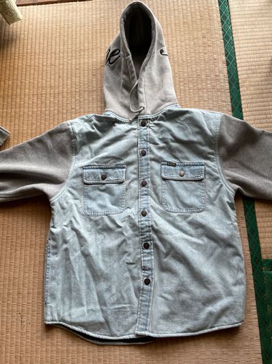 Supreme Fleece Hooded Denim Shirt "Blue"