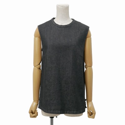 S Max Mara エス マックスマーラ ブラウス サイズ44 ストレッチ ブラックデニム ノースリーブ プルオーバーシャツ ブランド古着【中古】20260516/RA9381