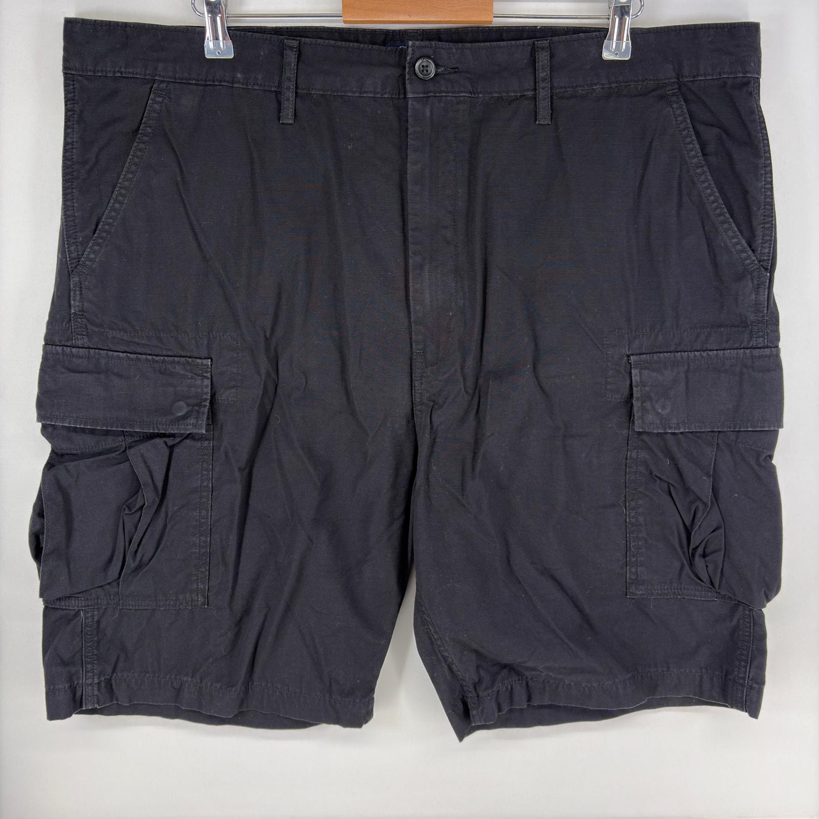 古着 リーバイス Levi's パンツ カーゴパンツ ハーフ 大きいサイズ リップストップ ジッパーフライ w42  ブラック系 メンズ