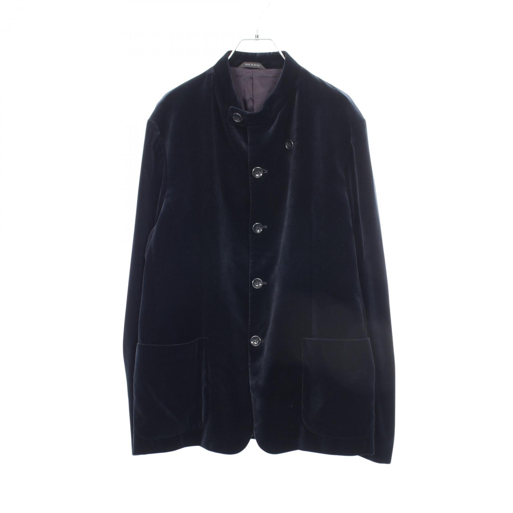 ジョルジオアルマーニ GIORGIO ARMANI スタンドカラー ベロア 衣料品 アウター ポリエステル メンズ ネイビー系 9SGGG086 【中古】