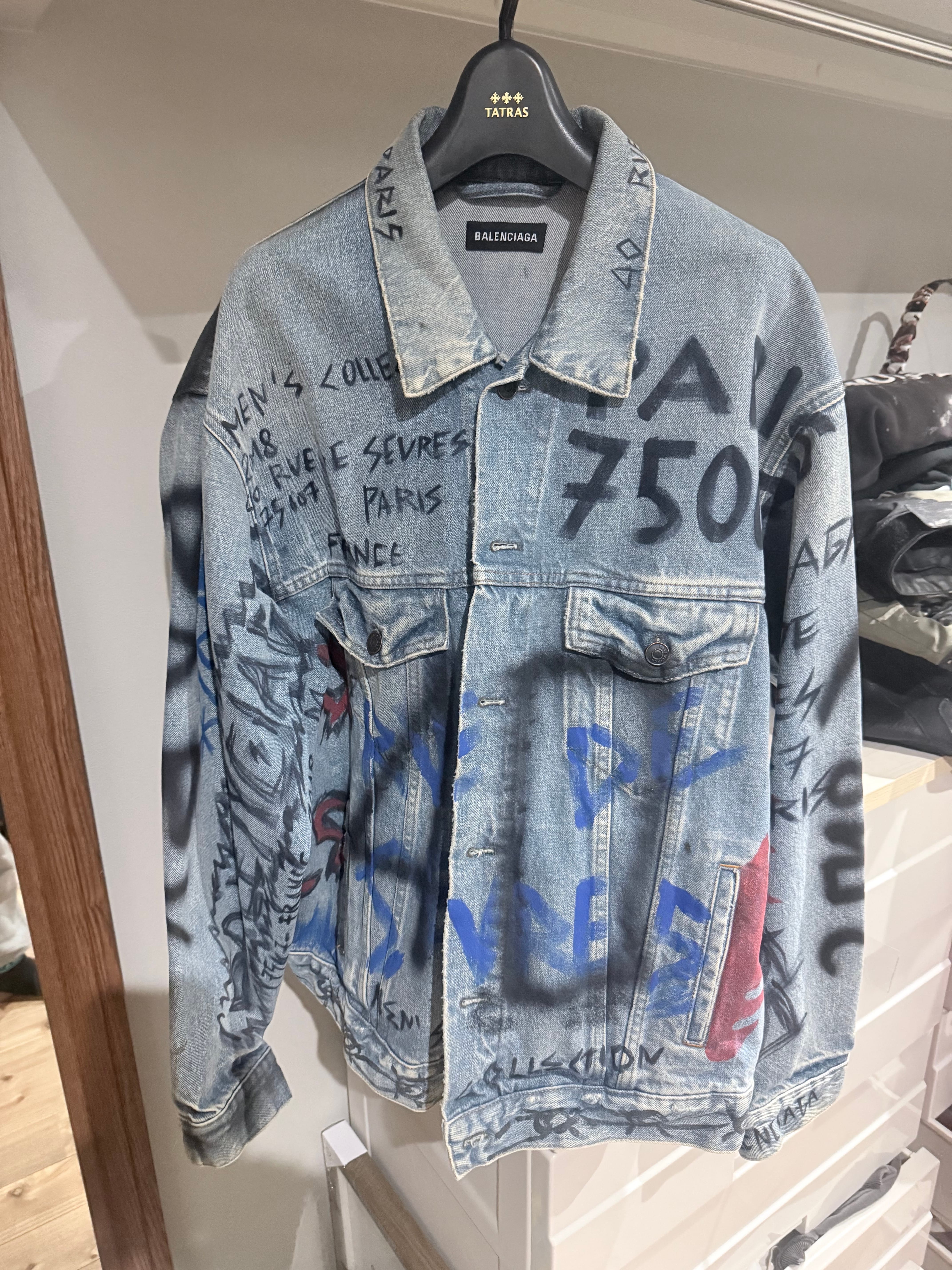 BALENCIAGA Graffiti Denim Jacket