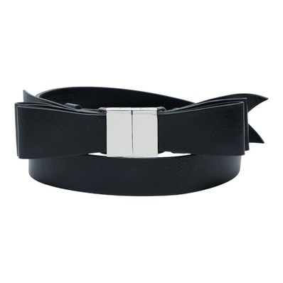 バレンシアガ リボン ベルト ブラック レザー メンズ BALENCIAGA 【中古】