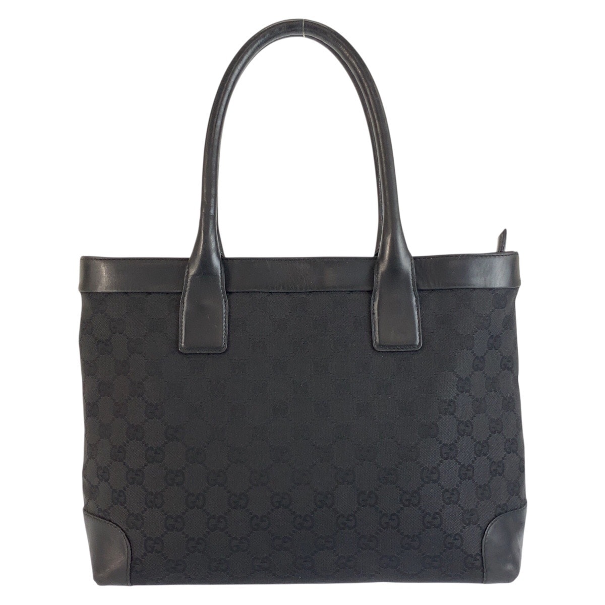 美品 GUCCI グッチ ブラック 黒 GGキャンバス レザー/ ハンドバッグ 603344 【中古】