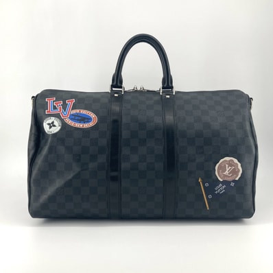 LOUIS VUITTON(ルイ・ヴィトン) ダミエグラフィット キーポル バンドリエール45 LVリーグ コーティングキャンバス / レザー N41057 ボストンバッグ ダークグレー×ブラック