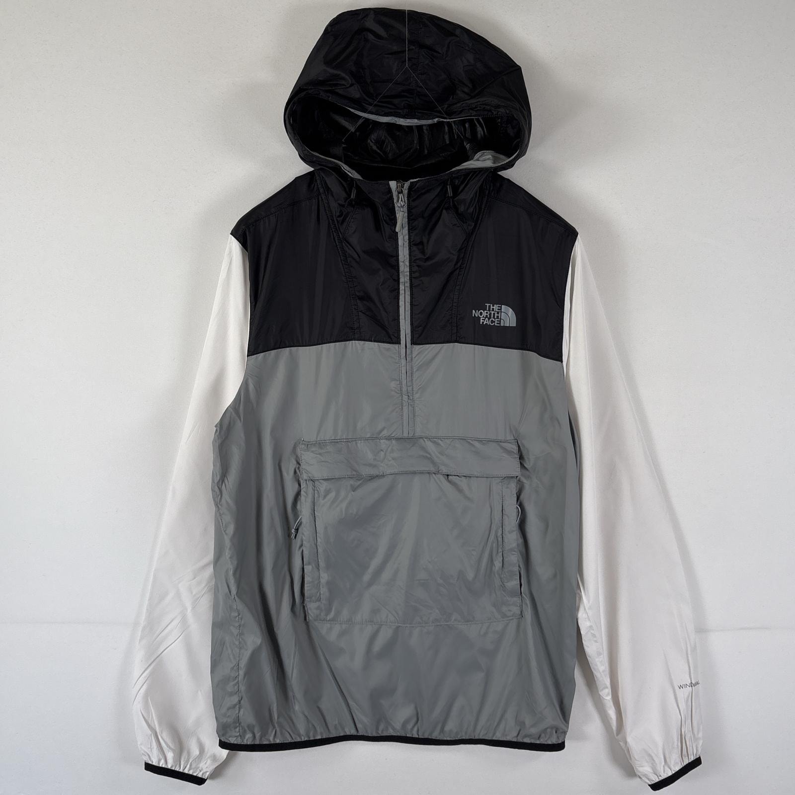 古着 ザ・ノースフェイス THE NORTH FACE ナイロンジャケット パーカー アノラック プルオーバー ワンポイント S ブラック メンズ