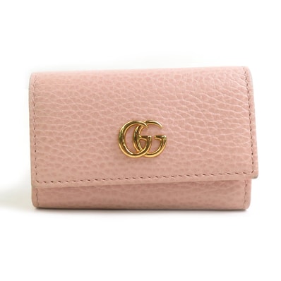 グッチ GUCCI キーケース GGマーモント レザー ピンク レディース 456118【中古】 56658i