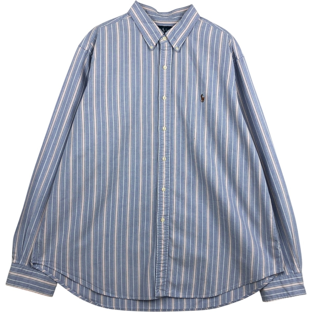 古着 ラルフローレン Ralph Lauren CLASSIC FIT 長袖 ボタンダウンストライプシャツ メンズXXL相当/eaa629007