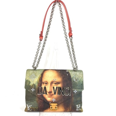ルイヴィトン LOUIS VUITTON Wチェーンバッグ M64626 マスターズコレクション モナリザ カバン チェーンバッグ 斜め掛け フラップ ハンドバッグ ショルダーバッグ レザー ピンク