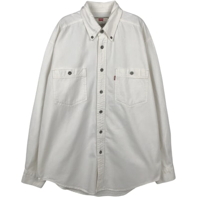 古着 ~90年代 リーバイス Levi's ボタンダウン 長袖 ホワイトデニムシャツ メンズM相当 ヴィンテージ/eaa652027
