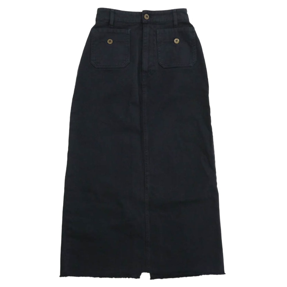 MIUMIU ミュウミュウ スカート MG1941 23年 ロゴ カットオフ デニム スカート ネイビー系 36【中古】