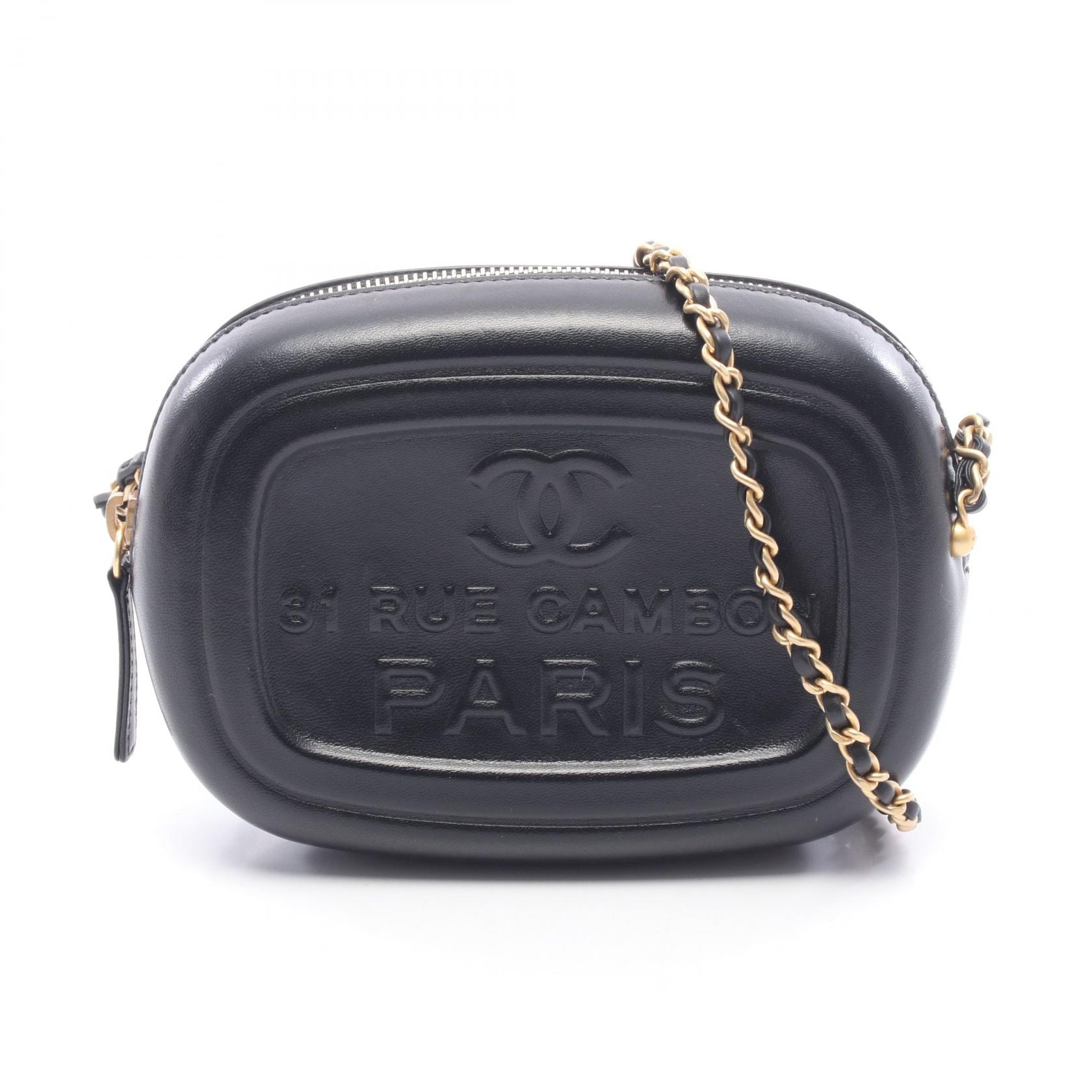 シャネル CHANEL ミニ カメラバッグ ショルダーバッグ バッグ ラムスキン(羊革) レディース ブラック系 AS5318 【中古】