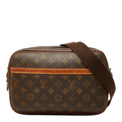 ルイ ヴィトン モノグラム リポーターPM 斜め掛け ショルダーバッグ M45254 ブラウン PVC レザー レディース LOUIS VUITTON 中古