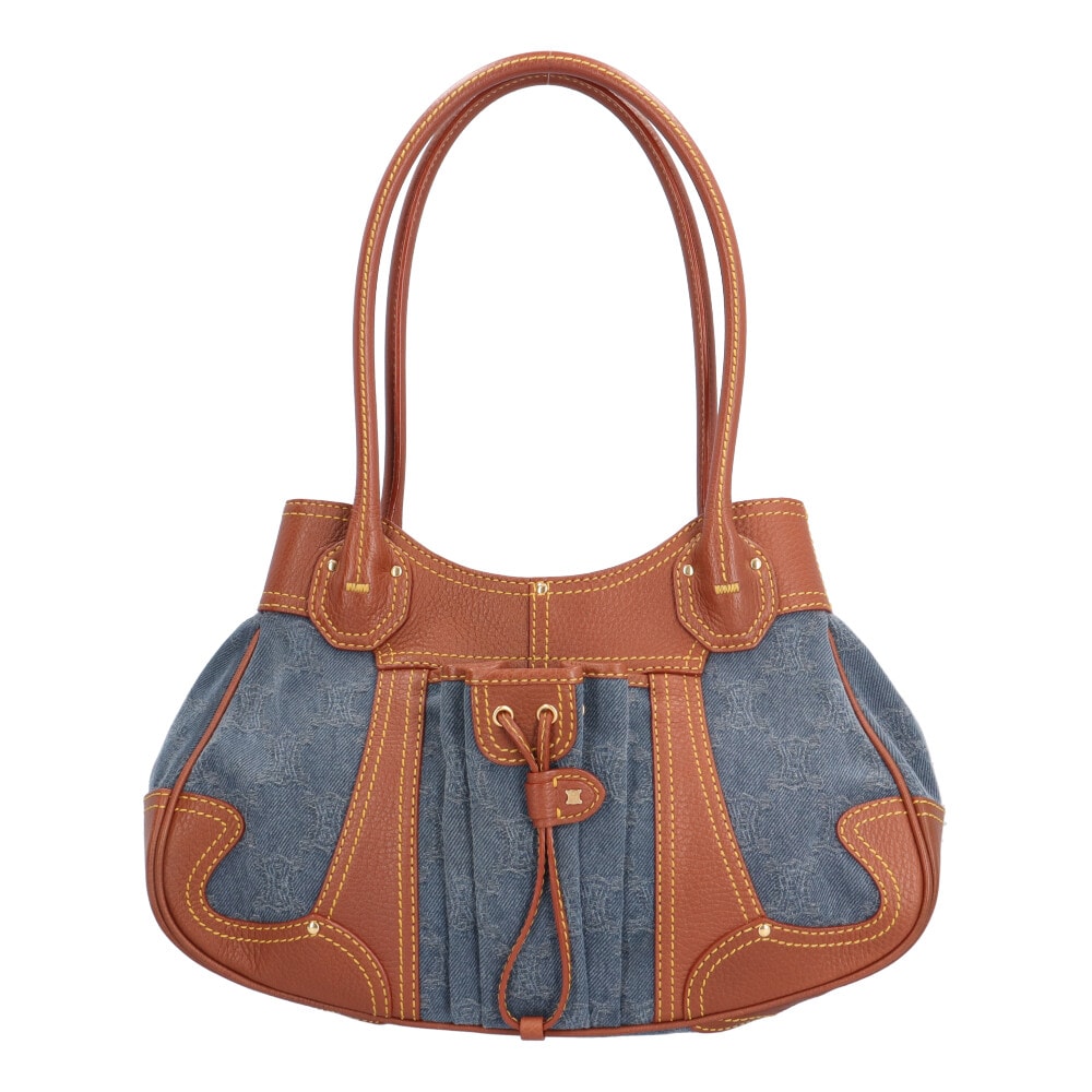 セリーヌ パリマカダム ショルダーバッグ デニム ブルー レディース CELINE 中古