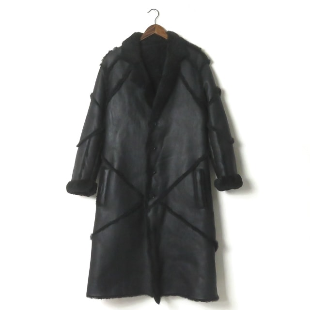 ETRO エトロ 19AW イタリア製 リアルムートン チェスターフィールドコート 192-1L916-9590 46 ブラック アウター mm9477