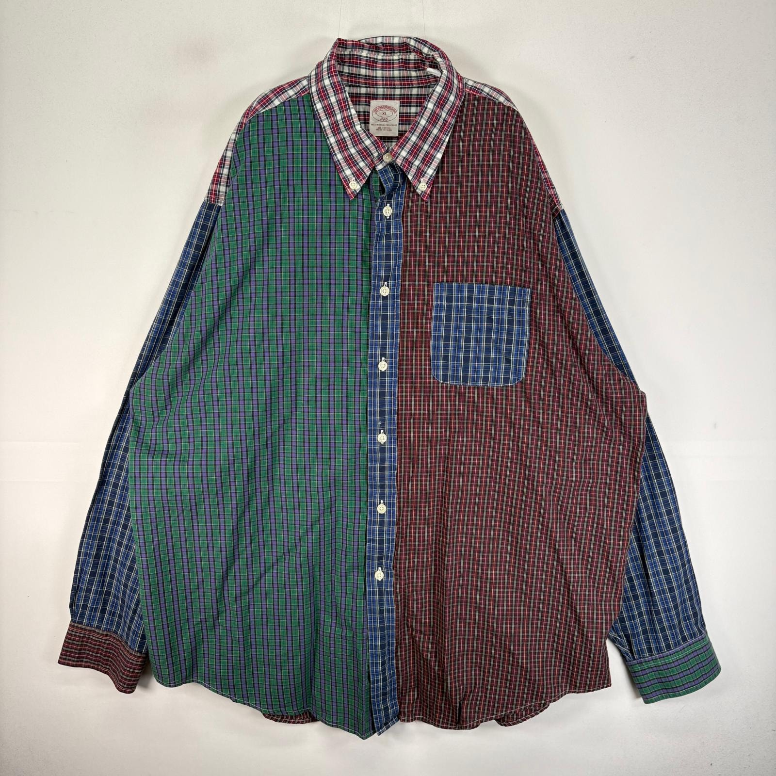 古着 ブルックスブラザーズ Brooks Brothers 長袖シャツ ボタンダウン クレイジーパターン XL マルチカラー チェック メンズ