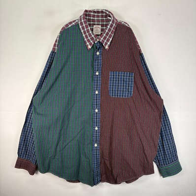 古着 ブルックスブラザーズ Brooks Brothers 長袖シャツ ボタンダウン クレイジーパターン XL マルチカラー チェック メンズ