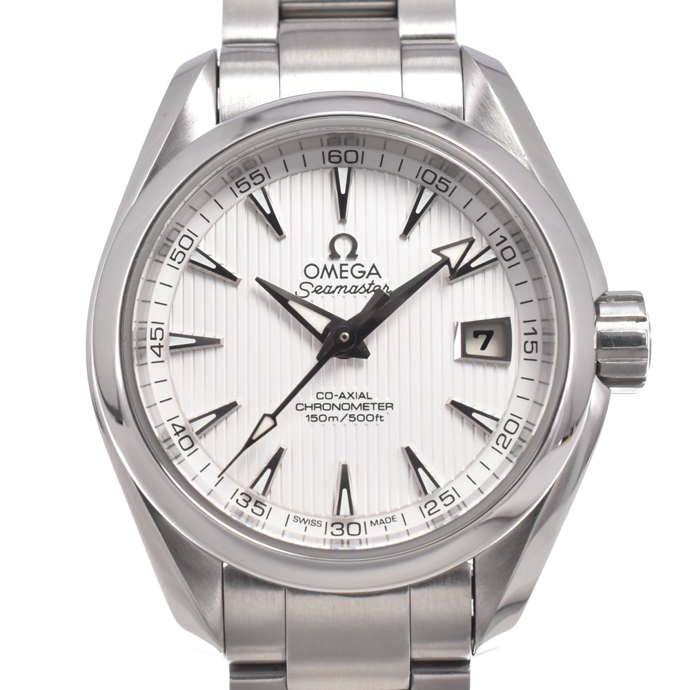 オメガ OMEGA 231.10.30.20.02.001 シーマスター ホワイト 自動巻き レディース 美品 保証書付き 腕時計 L#151011