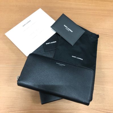 Saint Laurent Round Fastener Wallet "Black"