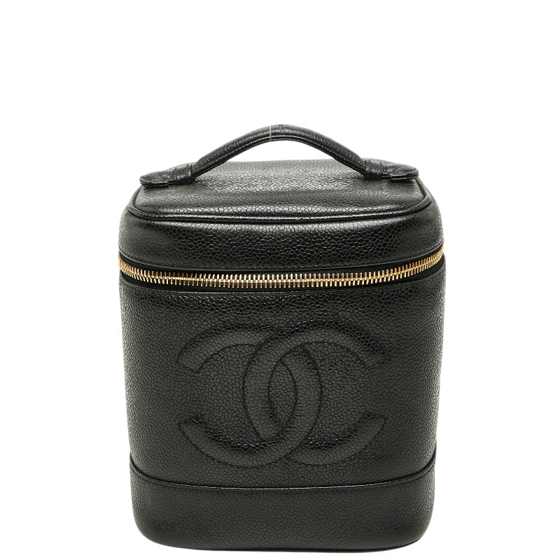 シャネル ココマーク バニティバッグ ブラック キャビアスキン レディース CHANEL 【中古】