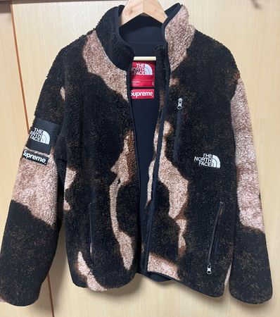 Supreme x The North Face Bleached Denim Print Fleece Jacket "Black"