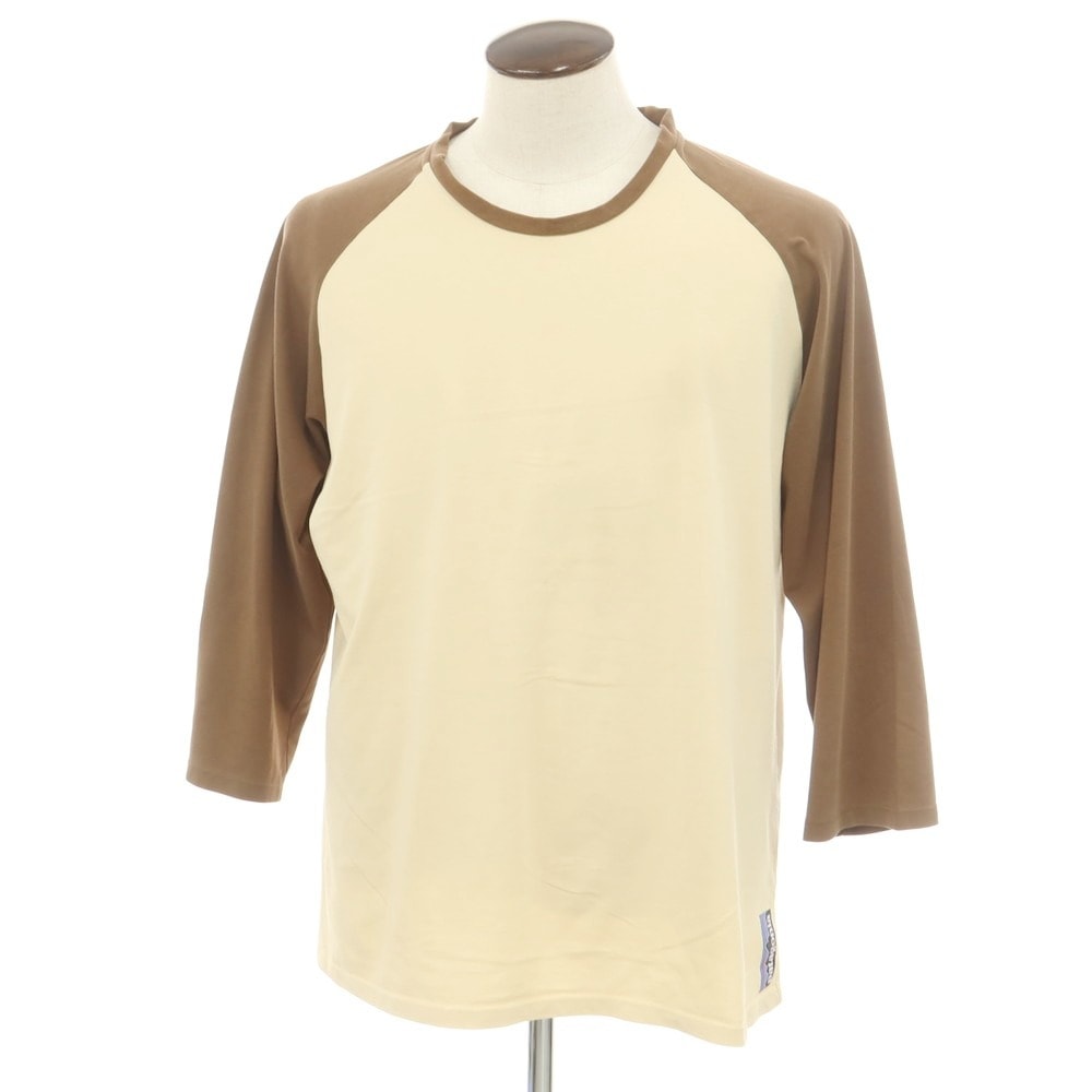 【中古】パタゴニア patagonia コットンポリエステル クルーネック Tシャツ カットソー ベージュxブラウン【サイズL】【メンズ】