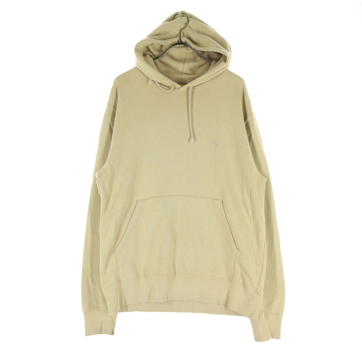 Champion チャンピオン ロゴ刺繍 長袖 スウェットパーカー L ブラウン系