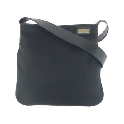 美品 GUCCI グッチ ブラック 黒 シルバー金具 キャンバス レザー/ ショルダーバッグ ポシェット 505709 【中古】