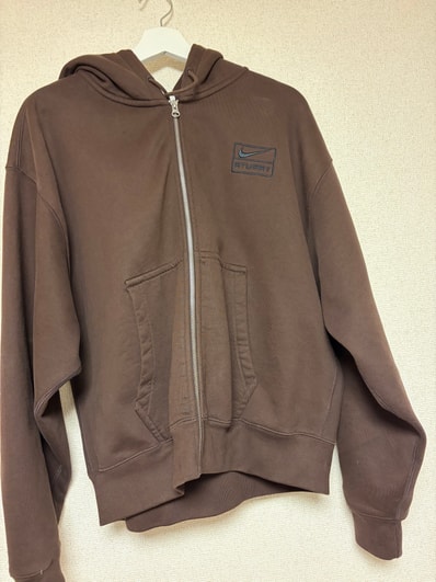 Stussy x Nike Stone Washed Fleece Zip Hoodie "Dark Cinder" (US Size) FJ9175-261