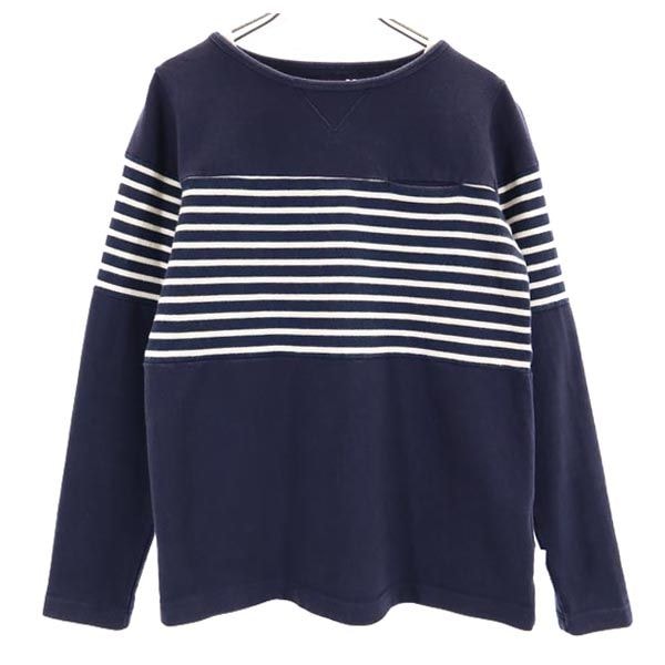 WHITE MOUNTAINEERING ホワイトマウンテニアリング ボーダー柄 長袖 Tシャツ ネイビー×アイボリー ロンT