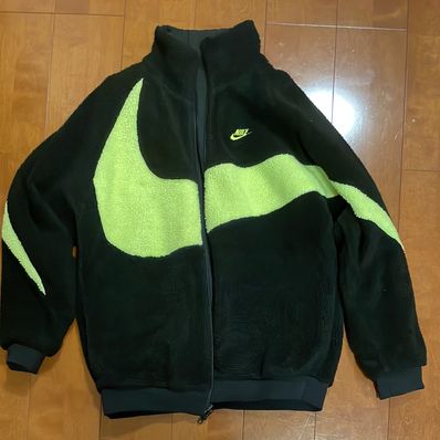 Nike Big Swoosh Reversible Boa Jacket"Black Neon"