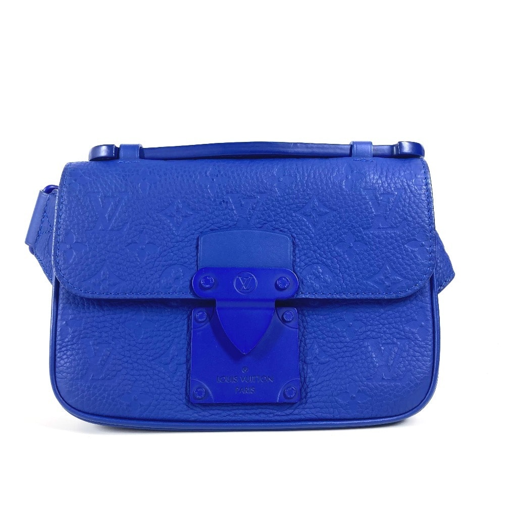Louis Vuitton S Lock Sling Bag Taurillon Monogram "Blue"
