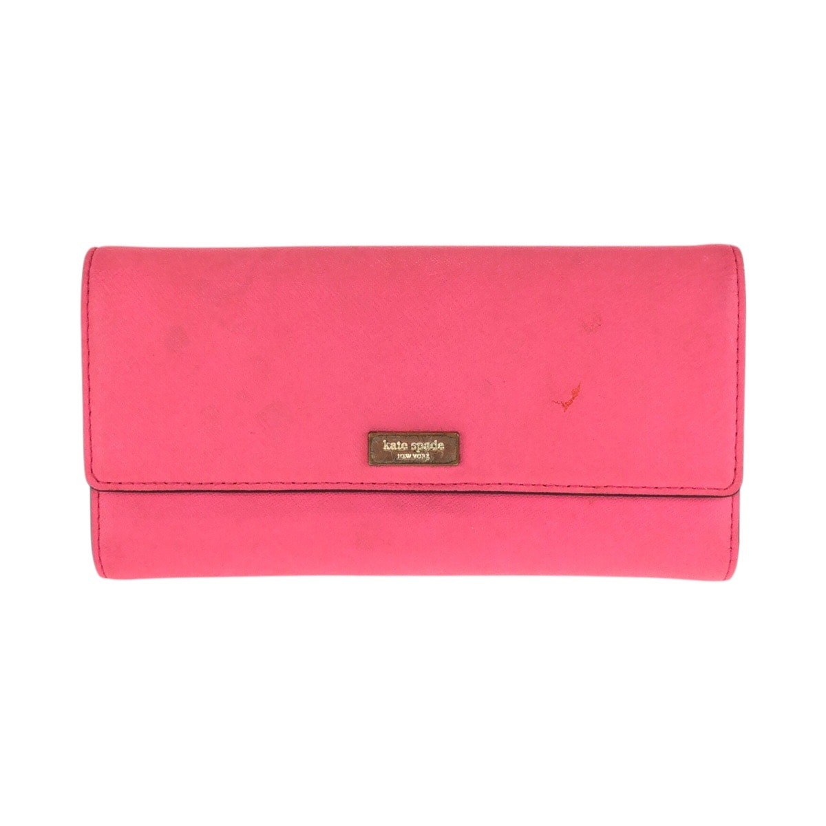 Kate Spade ケイトスペード ピンク ゴールド金具 レザー 長財布 ロングウォレット 602625 【中古】