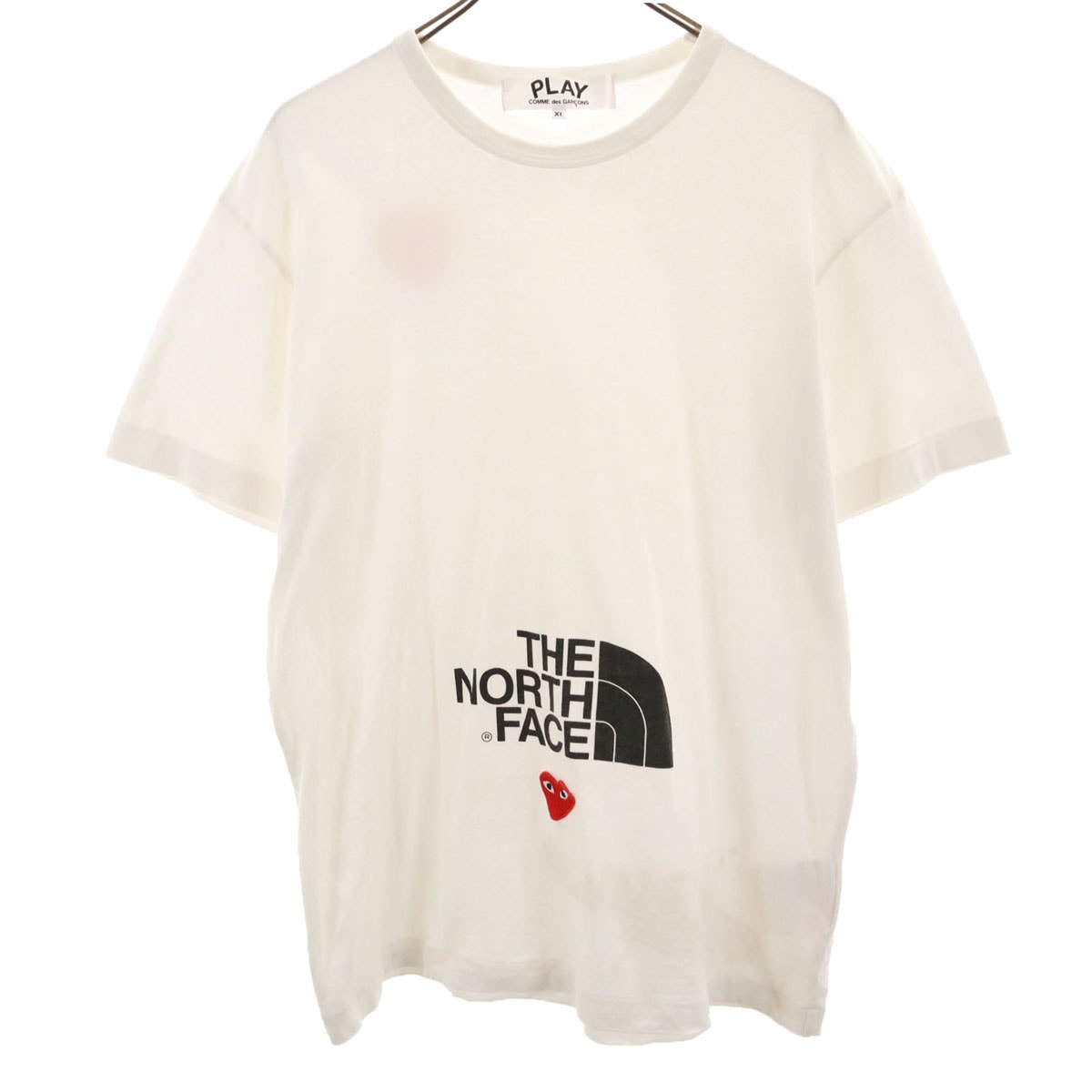 PLAY COMME des GARCONS プレイコムデギャルソン 2020年 THE NORTH FACE ノースフェイス コラボ 日本製 半袖 Tシャツ XL ホワイト