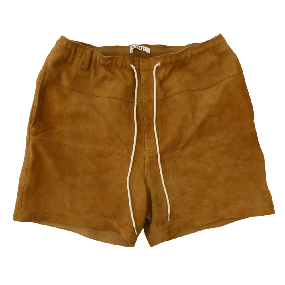 AURALEE オーラリー ショートパンツ 25SS A25SP02GS LAMB SUEDE SHORTS ラムスエード レザー ショーツ ハーフパンツ ブラウン系 4【中古】