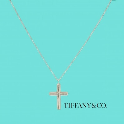 Tiffany&Co. ティファニー コンケーブ クロス ネックレス SV925 シルバー アクセサリー ★美品★★箱付★