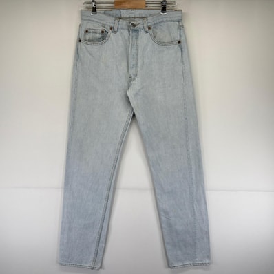 古着 90's/90年代 リーバイス Levi's USA製 デニムパンツ アイスブルー ボタンフライ ストレート w33 L34 ブルー メンズ