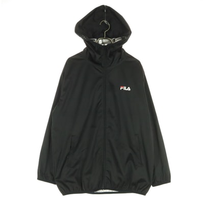 FILA フィラ ワンポイントロゴ 長袖 ジップジャケット L ブラック フーディー