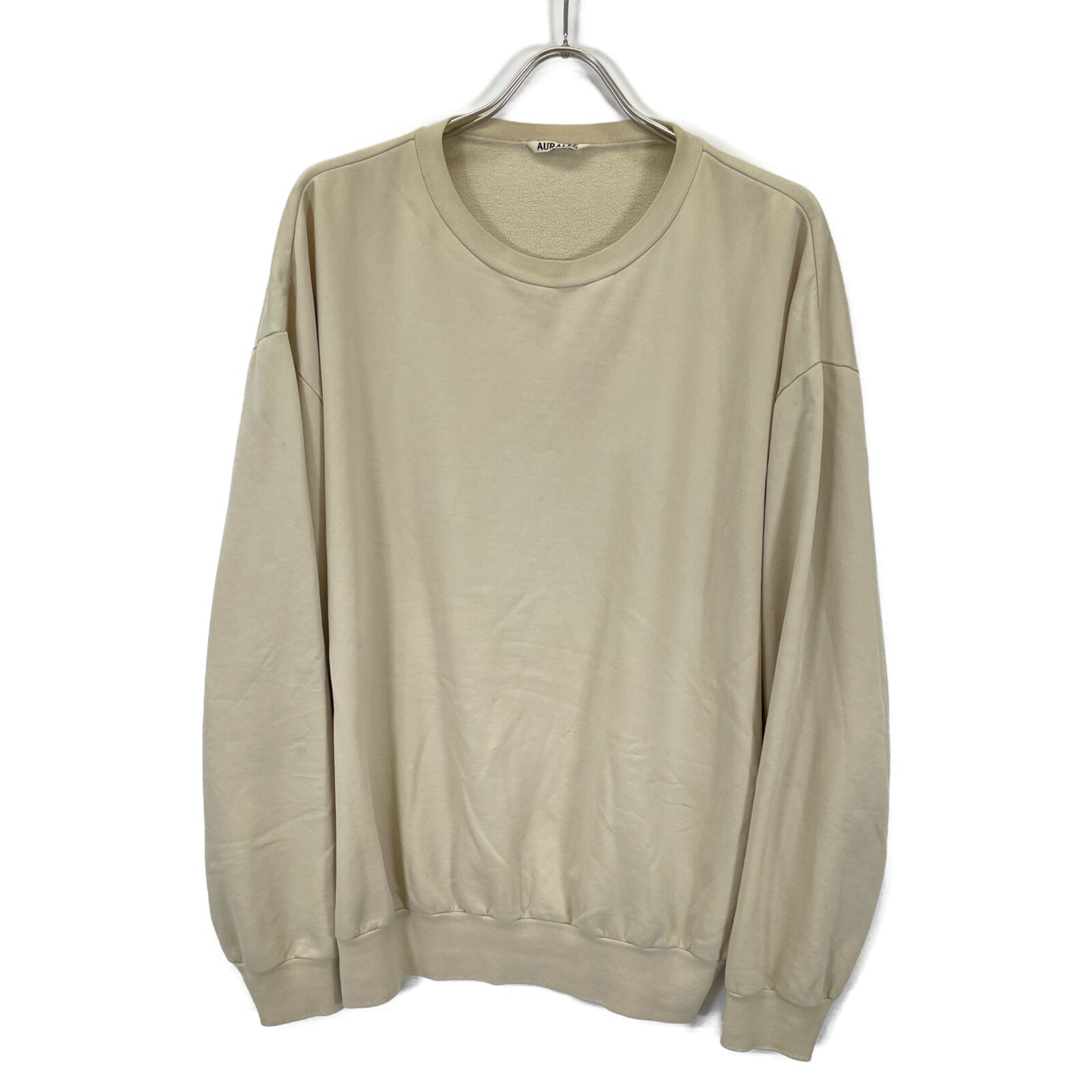 オーラリー A21AP01NU 21AW ベージュ ELASTIC HIGH GAUGE SWEAT 5