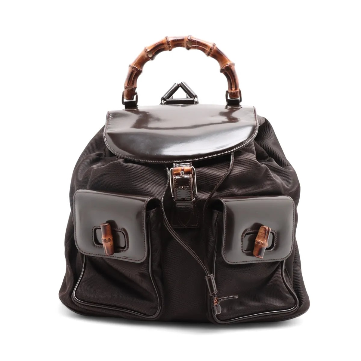 ■美品 グッチ バンブーリュックサック レザー×ナイロン