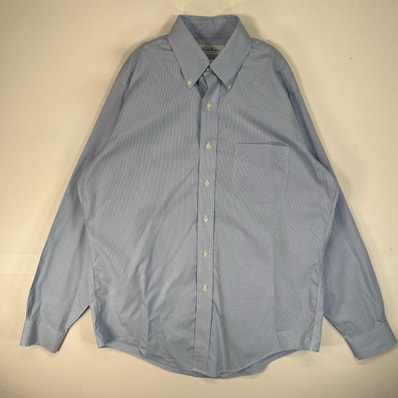 古着 ブルックスブラザーズ Brooks Brothers 長袖シャツ 千鳥格子 胸ポケ ボタンダウン M ブルー系 チェック メンズ