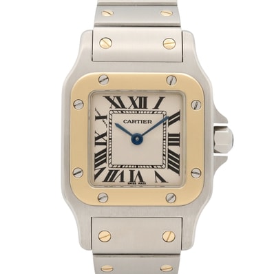 カルティエ CARTIER サントス ガルベ SM 腕時計 時計 K18(イエローゴールド) ステンレススチール レディース シルバー系 W20012C4 【中古】