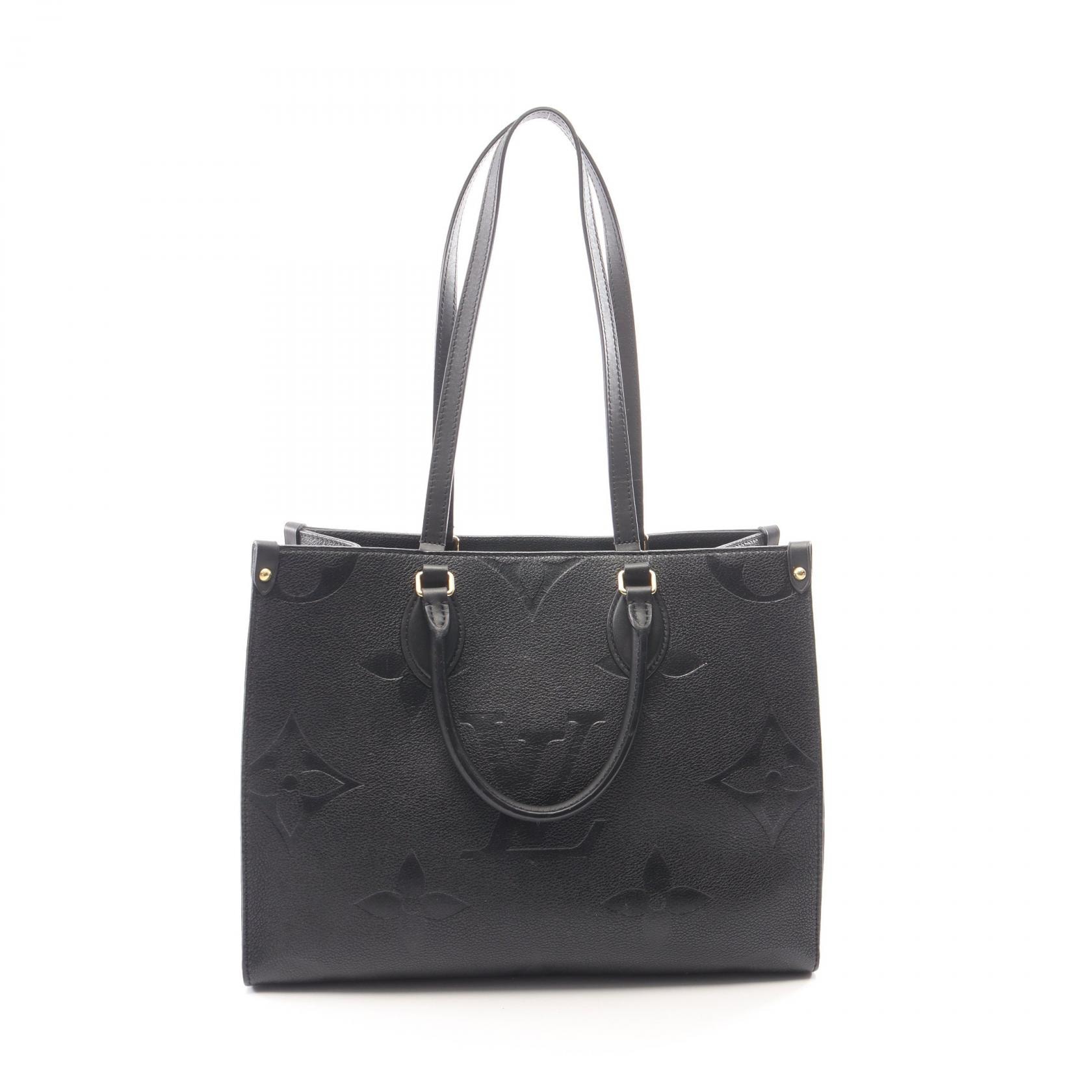 ルイ・ヴィトン LOUIS VUITTON オンザゴーMM モノグラムアンプラント ノワール トートバッグ バッグ レザー レディース ブラック系 M45595 【中古】
