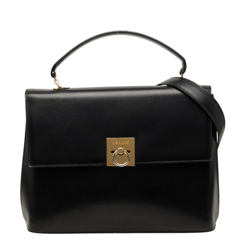 セリーヌ ハンドバッグ ショルダーバッグ 2WAY ブラック レザー レディース CELINE 【中古】